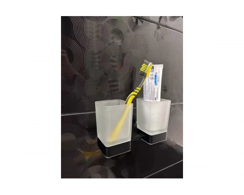 Стакан двойной для зубных щёток Ganzer GZ88080-C черный