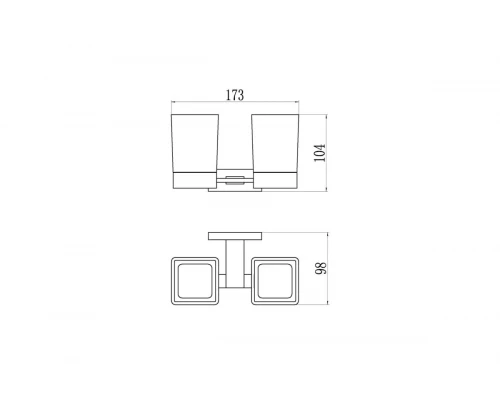 Стакан двойной для зубных щёток Ganzer GZ88080-C черный