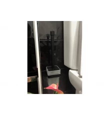 Ершик для унитаза настенный Ganzer GZ88090-C стекло, черный