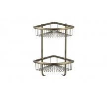 Полка для ванной комнаты угловая двух ярусная Ganzer GZ30062-D бронза