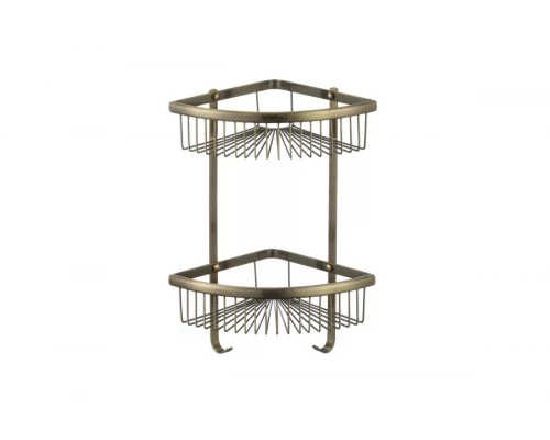 Полка для ванной комнаты угловая двух ярусная Ganzer GZ30062-D бронза