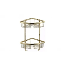 Полка для ванной комнаты угловая двух ярусная Ganzer GZ30062-E золото