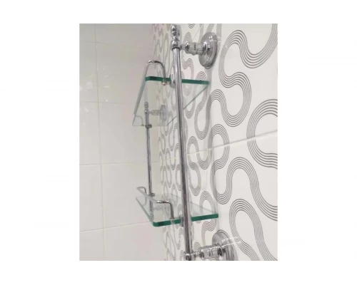 Полка стеклянная двух-ярусная Ganzer GZ31077 хром