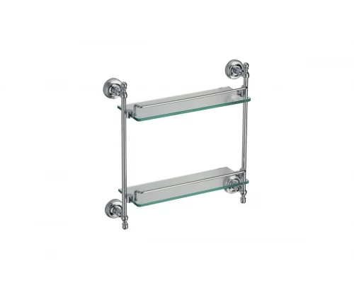 Полка стеклянная двух-ярусная Ganzer GZ31077 хром