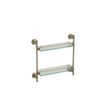 Полка стеклянная двух-ярусная Ganzer GZ31077-D бронза