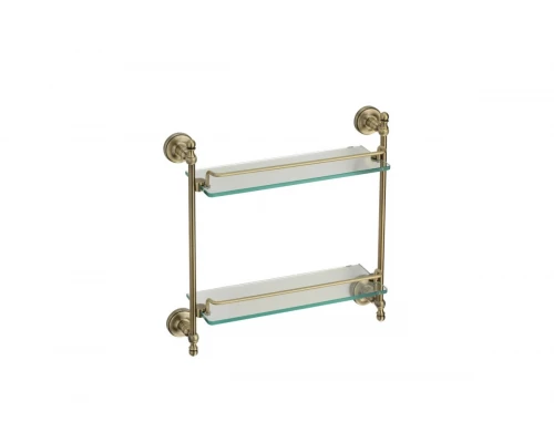 Полка стеклянная двух-ярусная Ganzer GZ31077-D бронза