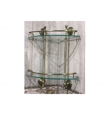 Полка стеклянная угловая двух-ярусная Ganzer GZ31082-D бронза
