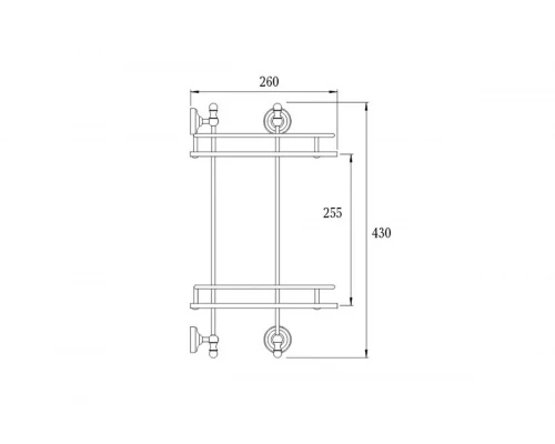 Полка стеклянная угловая двух-ярусная Ganzer GZ31082-E золото