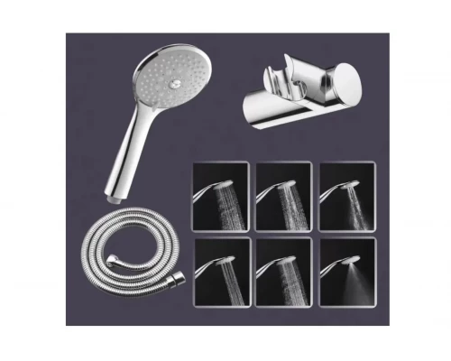 Набор для душа, лейка душевая 6 режимов, шланг, держатель Ganzer GZ6037