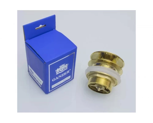 Донный клапан для ванны 1*1/2 Ganzer F-03S матовое золото