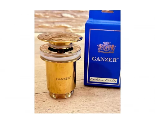 Донный клапан с переливом 1*1/4 Ganzer F-2E золото