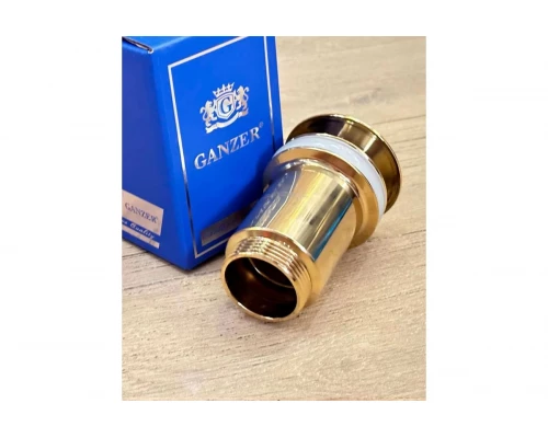 Донный клапан с переливом 1*1/4 Ganzer F-2E золото