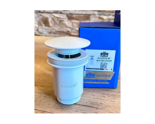 Донный клапан с переливом 1*1/4 Ganzer F-2F белый