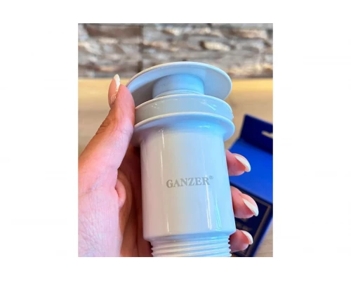 Донный клапан с переливом 1*1/4 Ganzer F-2F белый