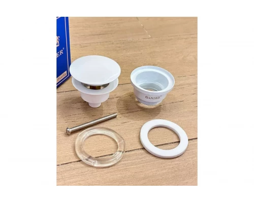 Донный клапан для раковины 1*1/4 Ganzer F-09F белый