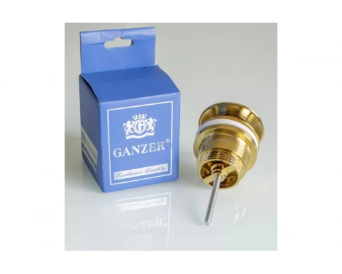 Донный клапан для раковины 1*1/4 Ganzer F-09S матовое золото