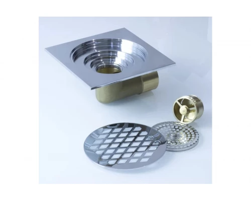 Трап угловой с обратным клапаном 15х15 Ganzer T004 хром