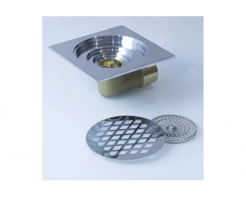 Трап угловой с обратным клапаном 15х15 Ganzer T004 хром