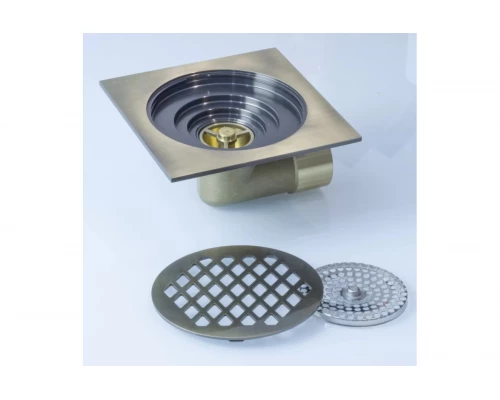 Трап угловой с обратным клапаном 15х15 Ganzer T004-D бронза