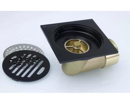 Трап угловой с обратным клапаном 10х10 Ganzer T002-C черный