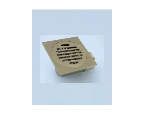 Трап угловой с обратным клапаном 10х10 Ganzer  T002-S матовое золото