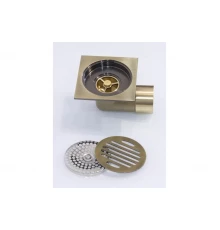 Трап угловой с обратным клапаном 10х10 Ganzer T002-D бронза