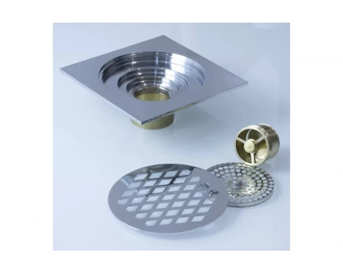 Трап прямой с обратным клапаном 15х15 Ganzer T003 хром