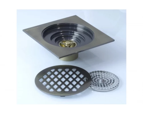 Трап прямой с обратным клапаном 15х15 Ganzer T003-D бронза