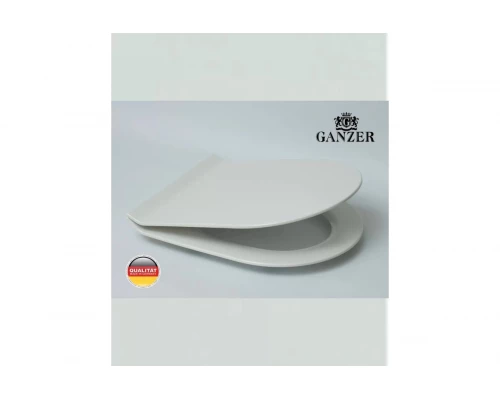 Крышка для унитаза с МИКРО. круглый (БЕЛЫЙ, д.415мм*ш.365мм) GANZER  (5/1шт)