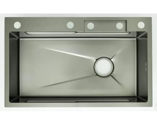 Мойка многофункциональная 75х46мм из нержавеющей стали без смесителя Ganzer GZ46075-Q графит