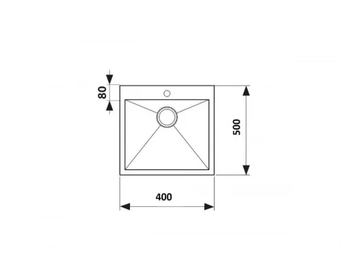 Мойка кухонная 40х50 из нержавеющей стали Hansen HS40050-S мат золото