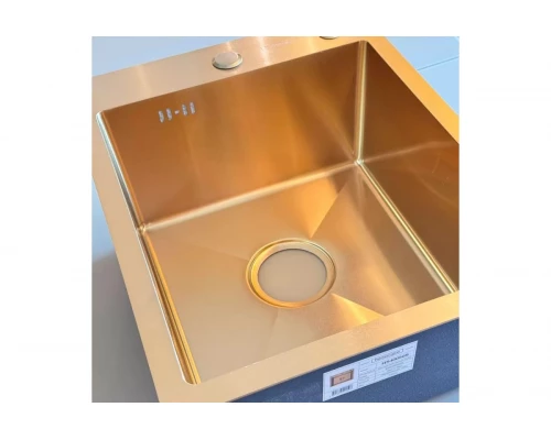 Мойка кухонная 40х50 из нержавеющей стали Hansen HS40050-S мат золото