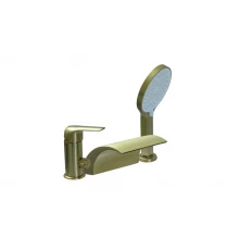 Смеситель на борт ванны с лейкой и шлангом Ganzer GZ24033-S матовое золото