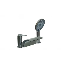 Смеситель на борт ванны с лейкой и шлангом Ganzer GZ24033-G графит