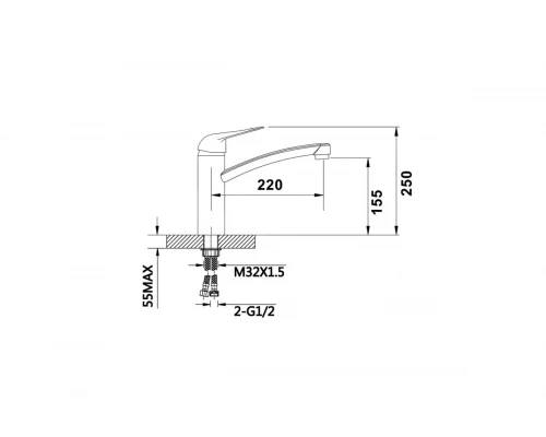 Смеситель однорычажный для кухни Ganzer GZ16033 хром