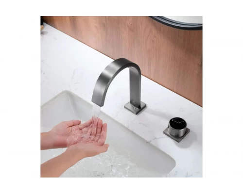 Смеситель для раковины из латуни врезной на 2 отверстия Ganzer GZ01111-Q графит