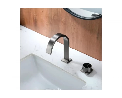 Смеситель для раковины из латуни врезной на 2 отверстия Ganzer GZ01111-Q графит