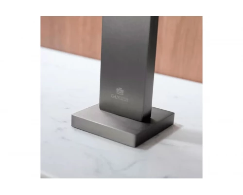 Смеситель для раковины из латуни врезной на 2 отверстия Ganzer GZ01111-Q графит