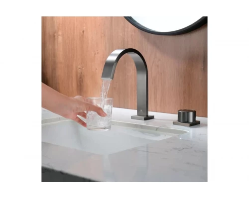 Смеситель для раковины из латуни врезной на 2 отверстия Ganzer GZ01111-Q графит