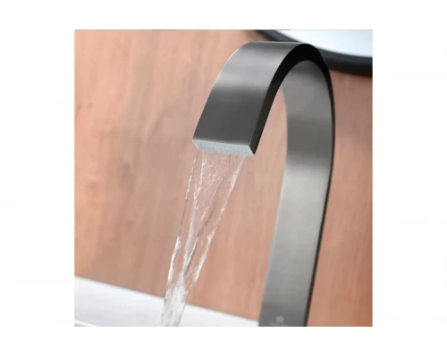 Смеситель для раковины из латуни врезной на 2 отверстия Ganzer GZ01111-Q графит