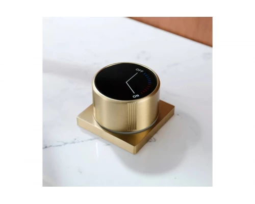 Смеситель для раковины из латуни врезной на 2 отверстия Ganzer GZ01111-S матовое золото