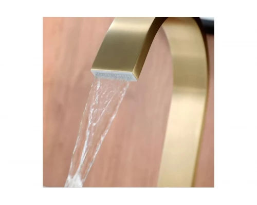 Смеситель для раковины из латуни врезной на 2 отверстия Ganzer GZ01111-S матовое золото