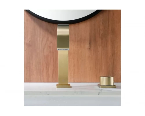 Смеситель для раковины из латуни врезной на 2 отверстия Ganzer GZ01111-S матовое золото