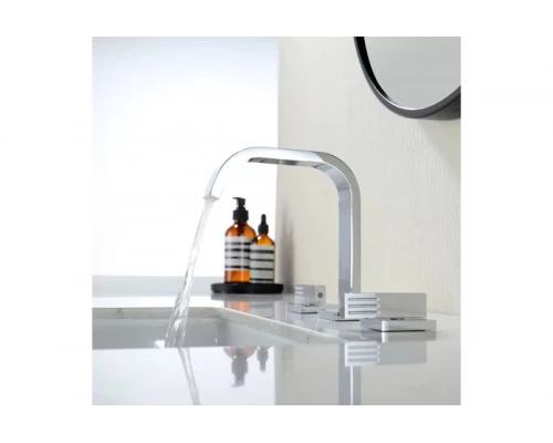 Встраиваемый смеситель для раковины на 3 отверстия Ganzer GZ01115 хром