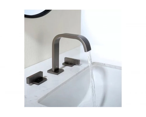 Встраиваемый смеситель для раковины на 3 отверстия Ganzer  GZ01115-Q графит