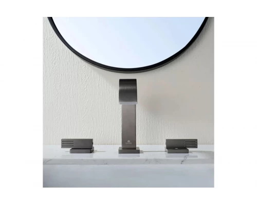 Встраиваемый смеситель для раковины на 3 отверстия Ganzer  GZ01115-Q графит