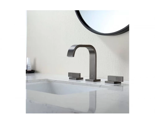 Встраиваемый смеситель для раковины на 3 отверстия Ganzer  GZ01115-Q графит