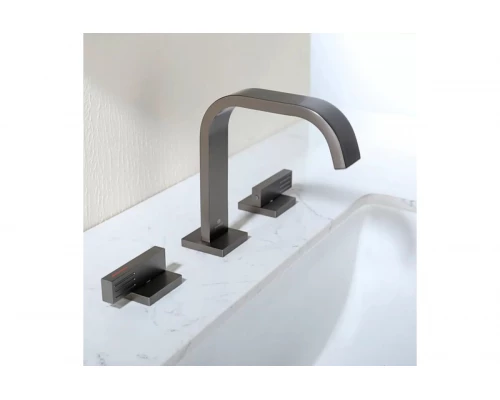 Встраиваемый смеситель для раковины на 3 отверстия Ganzer  GZ01115-Q графит