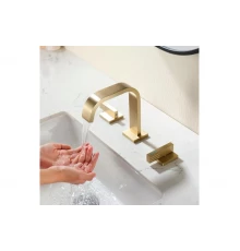 Встраиваемый смеситель для раковины на 3 отверстия Ganzer  GZ01115-S матовое золото