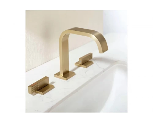 Встраиваемый смеситель для раковины на 3 отверстия Ganzer  GZ01115-S матовое золото